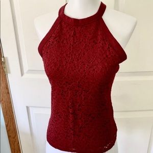 Hollister burgundy lace top